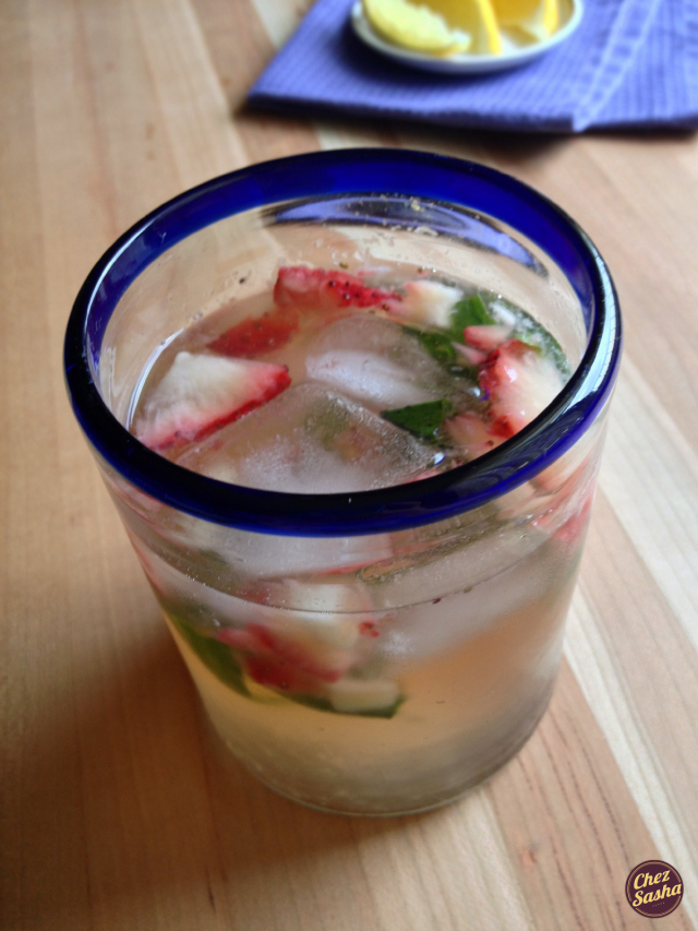Stawberry-basil hard lemonade