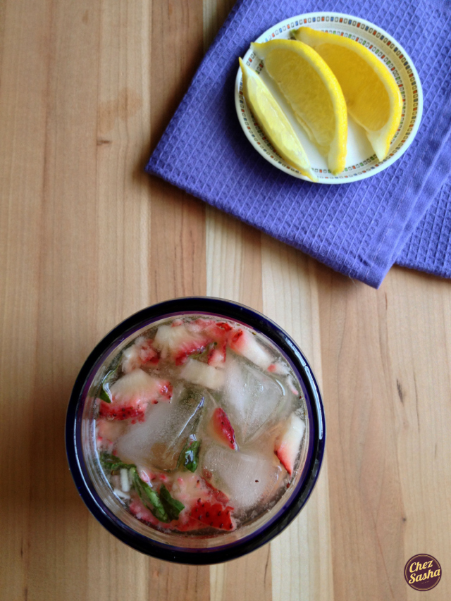 Stawberry-basil hard lemonade