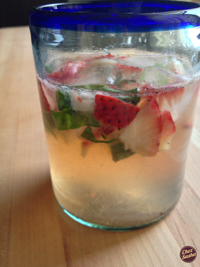 Stawberry-basil hard lemonade