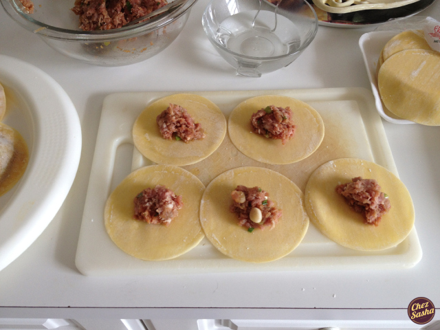 Pan- fried pork dumplings