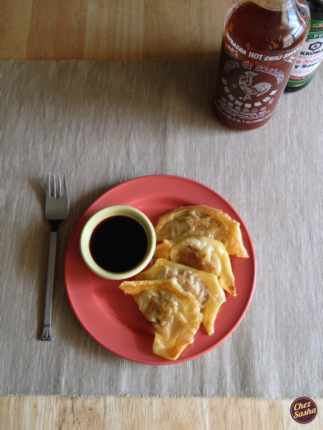 Pan- fried pork dumplings