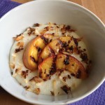 Coconut grits w/ grilled peaches