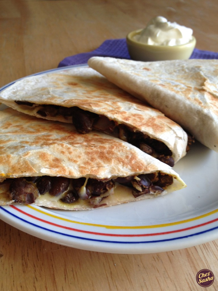 Spiced black bean quesadillas