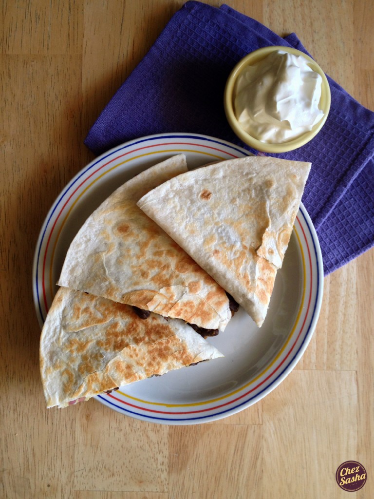 Spiced black bean quesadillas 