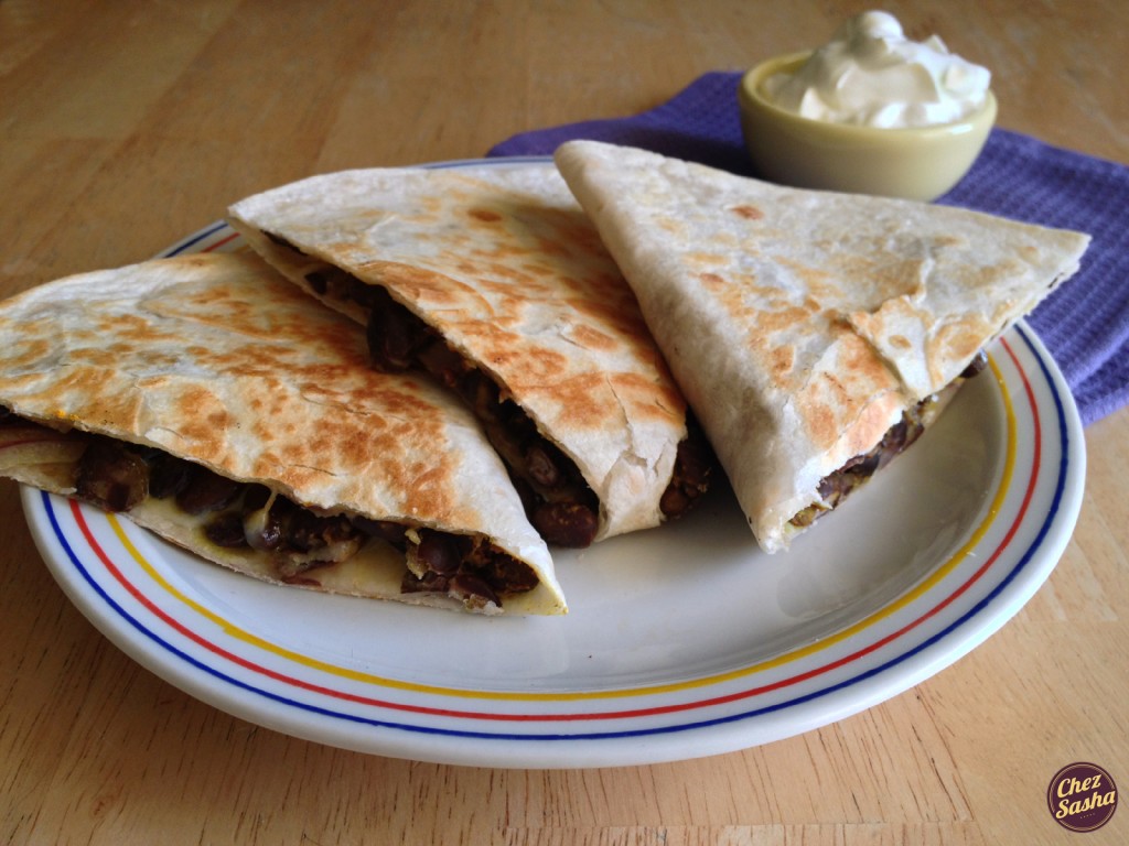 Spiced black bean quesadillas