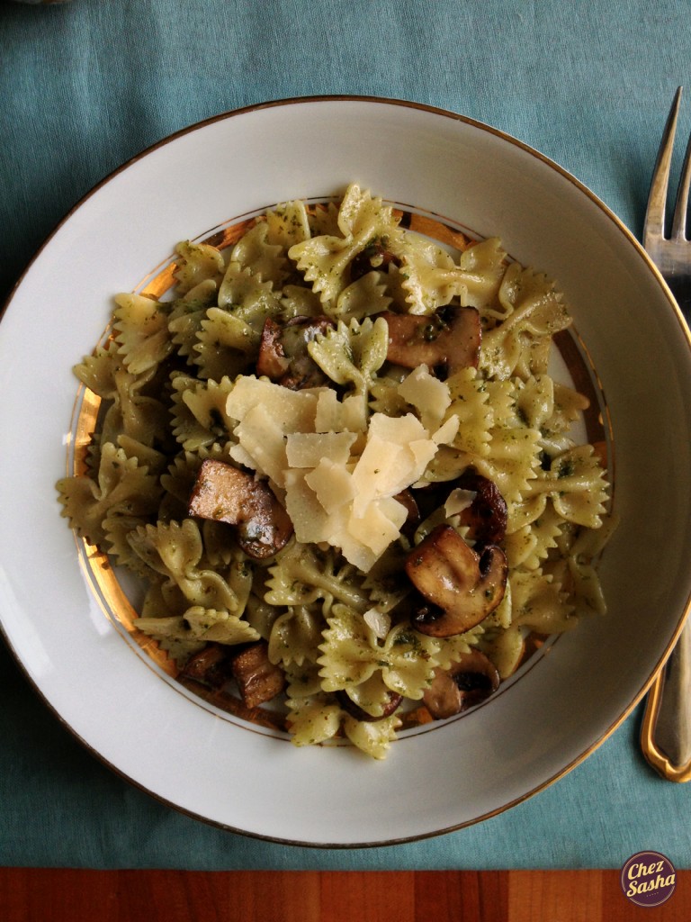Mushroom-pesto-pasta