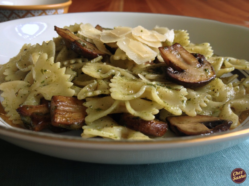 Mushroom-pesto-pasta